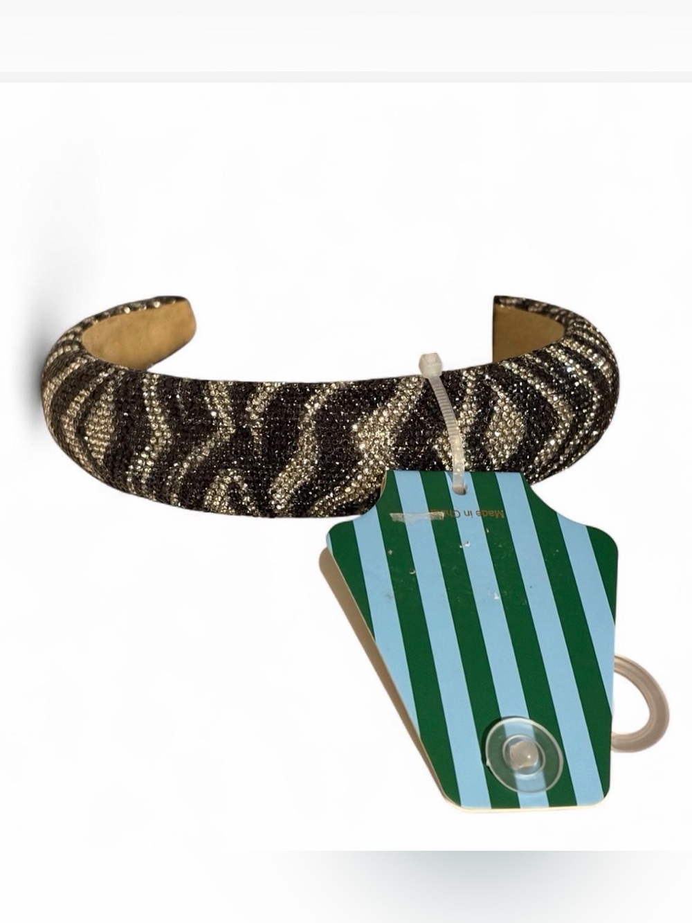 Piper K Zebra-Stripe Crystal Padded Headband